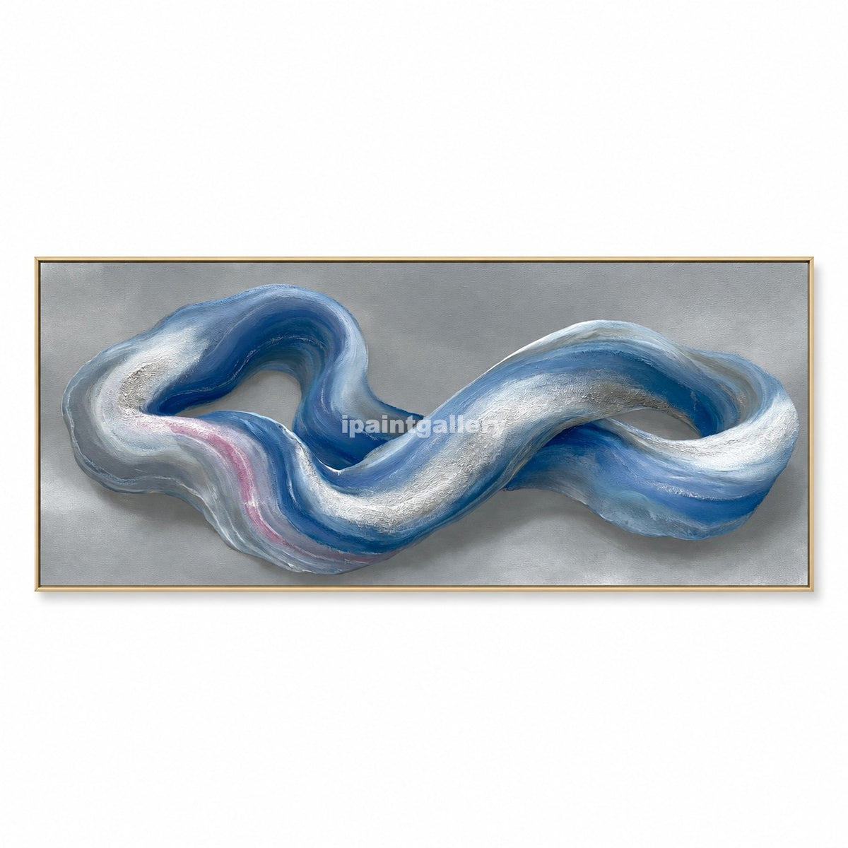 Eternal Flow – Blue and Silver Infinity Abstract Wall Art#LT1