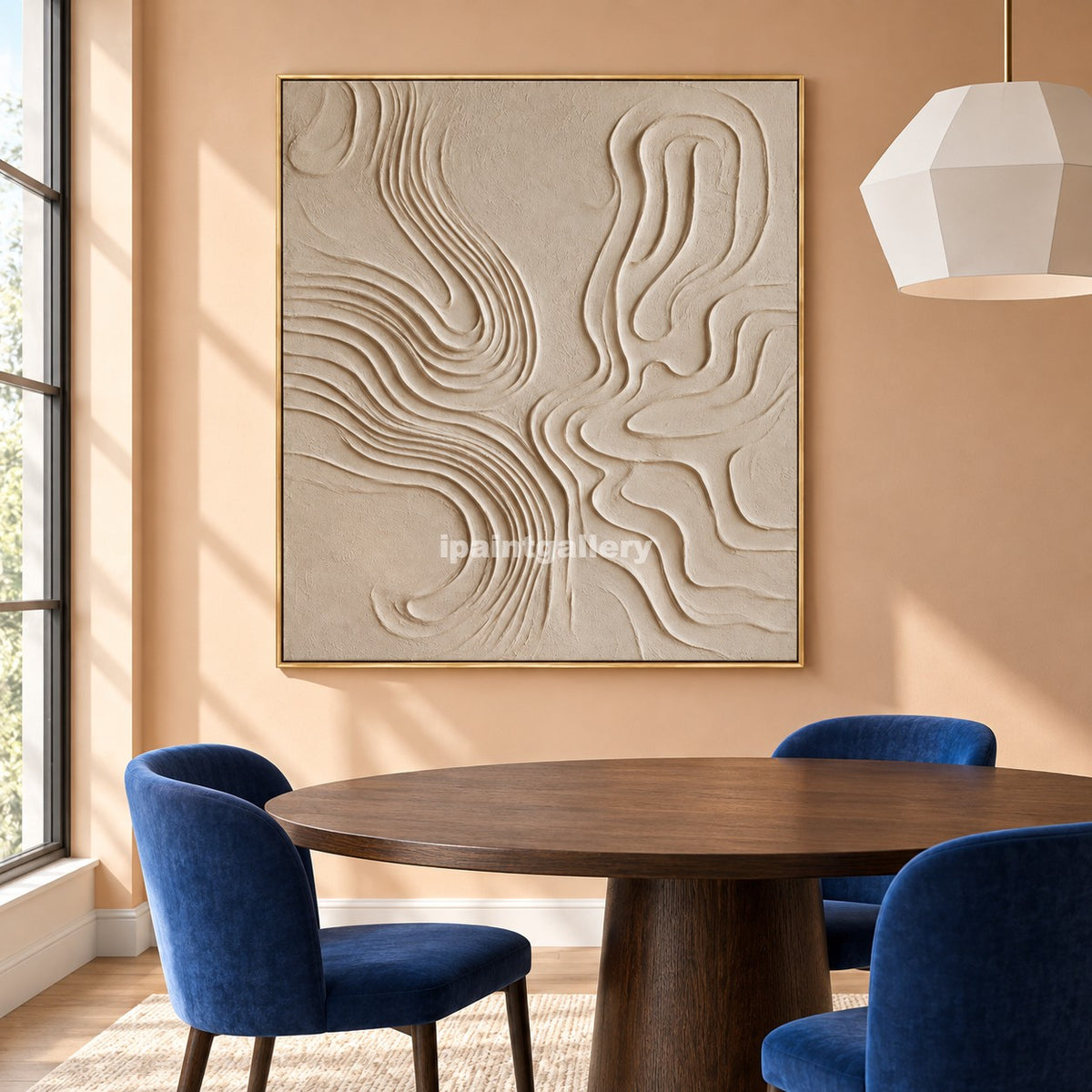 Rooted Flow – Cream Botanical Relief Abstract Wall Art#LT12
