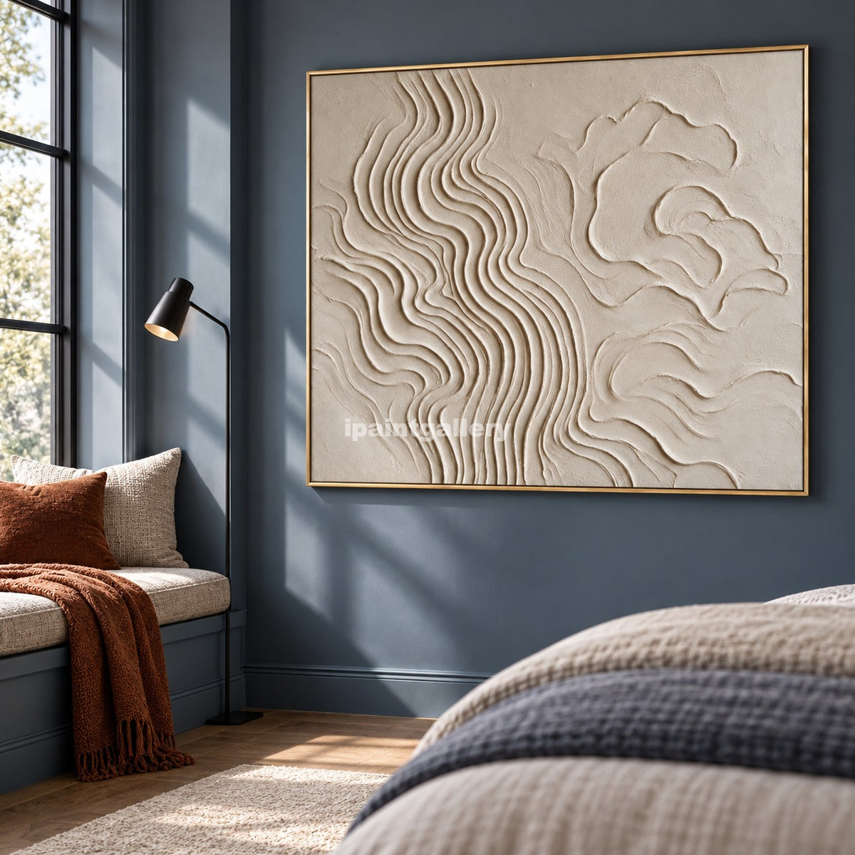Cloud and Current – Cream Organic Relief Wall Art#LT16