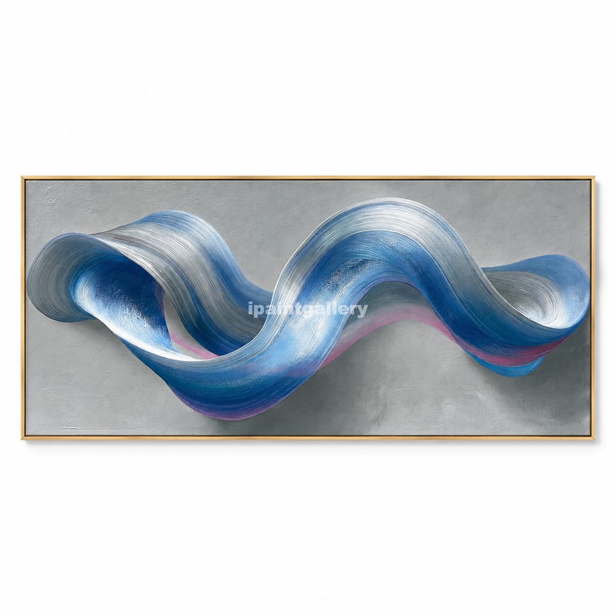 Wavelength – Blue and Silver Sculptural Abstract Wall Art#LT2