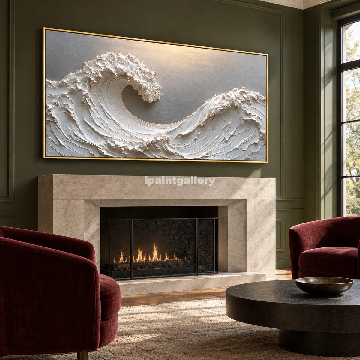 Twin Crescents – White Sculptural Ocean Wave Wall Art#LT20