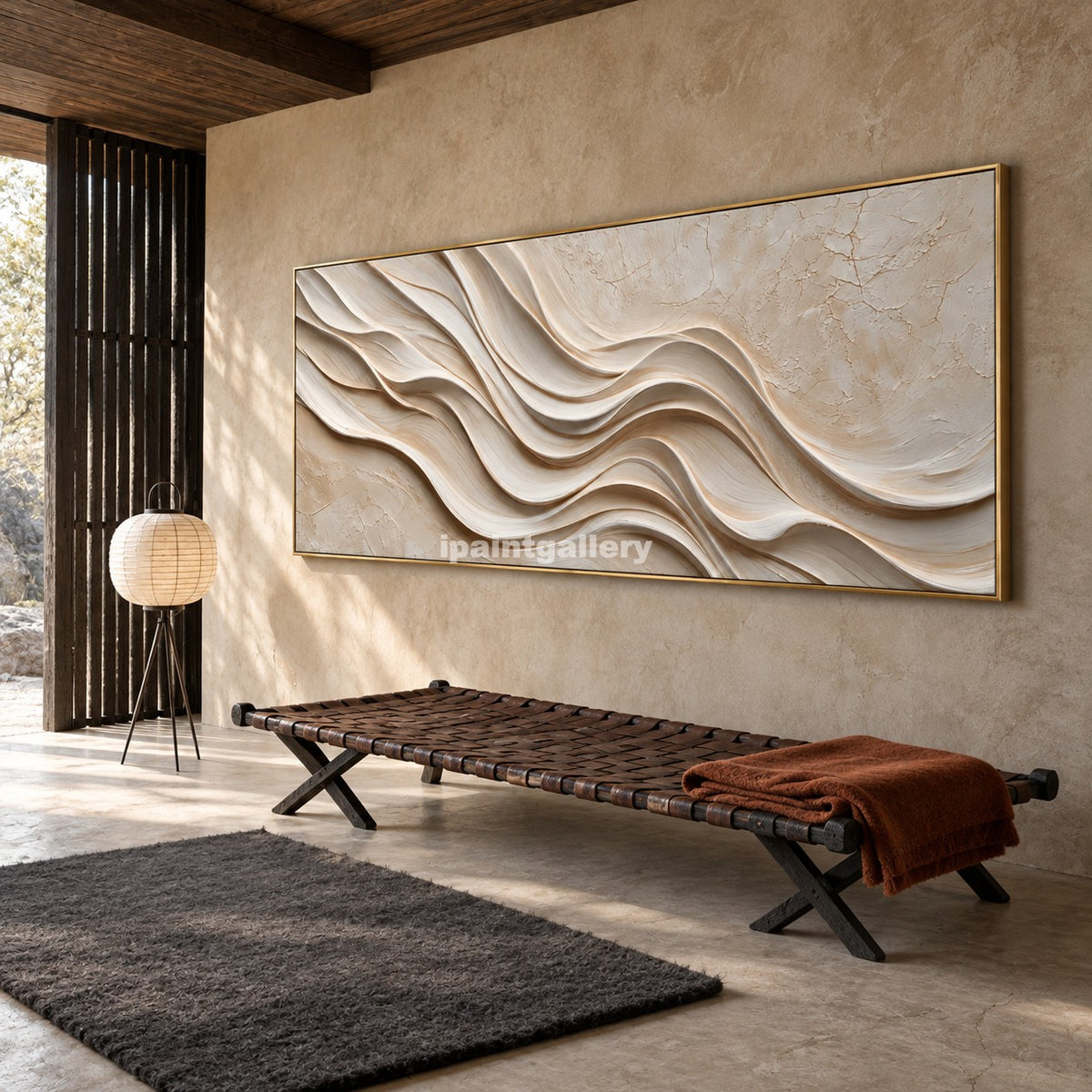 Silken Terrain – Ivory Flowing Layered Wall Art#LT22