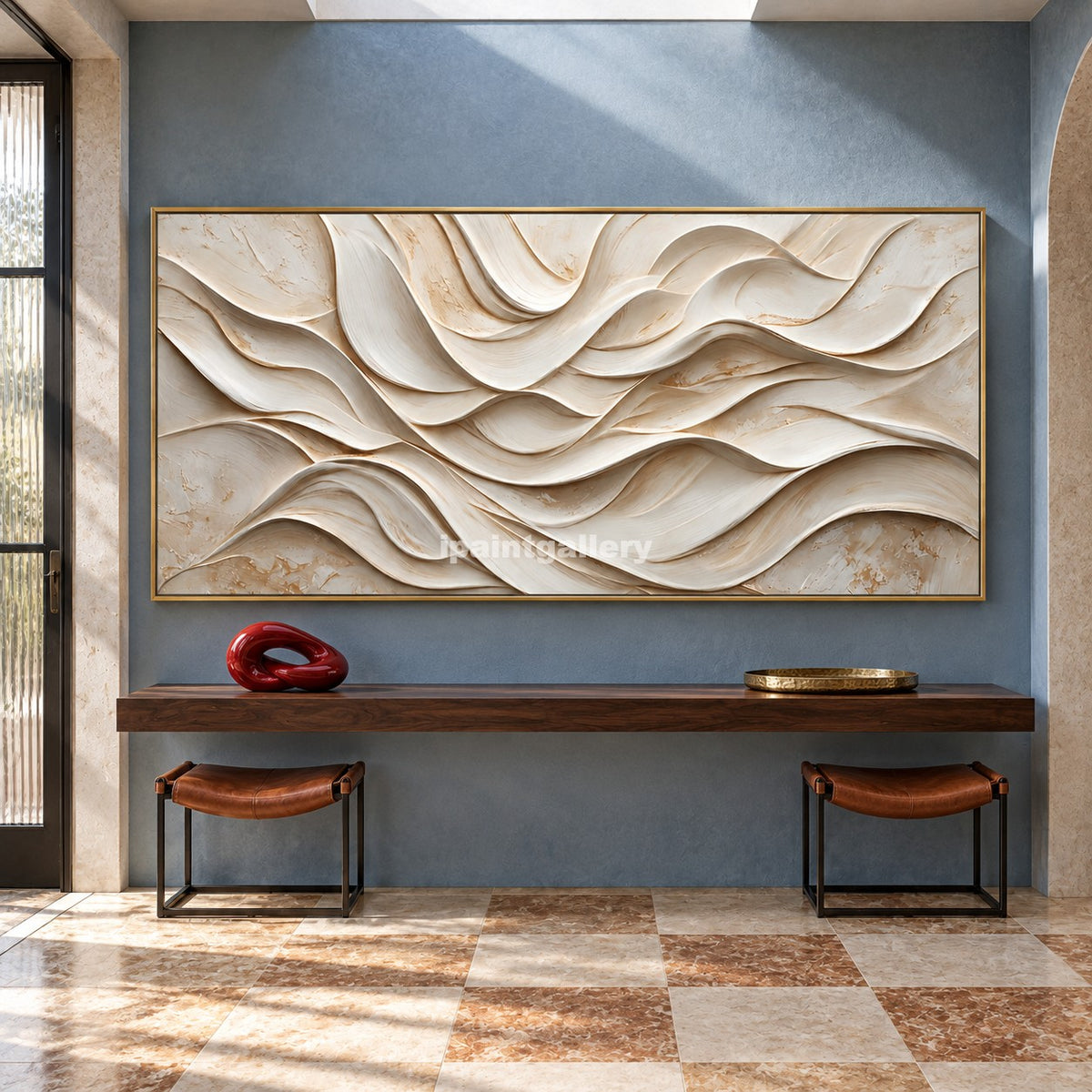Ivory Cascade – Cream Sculptural Layered Wall Art#LT23