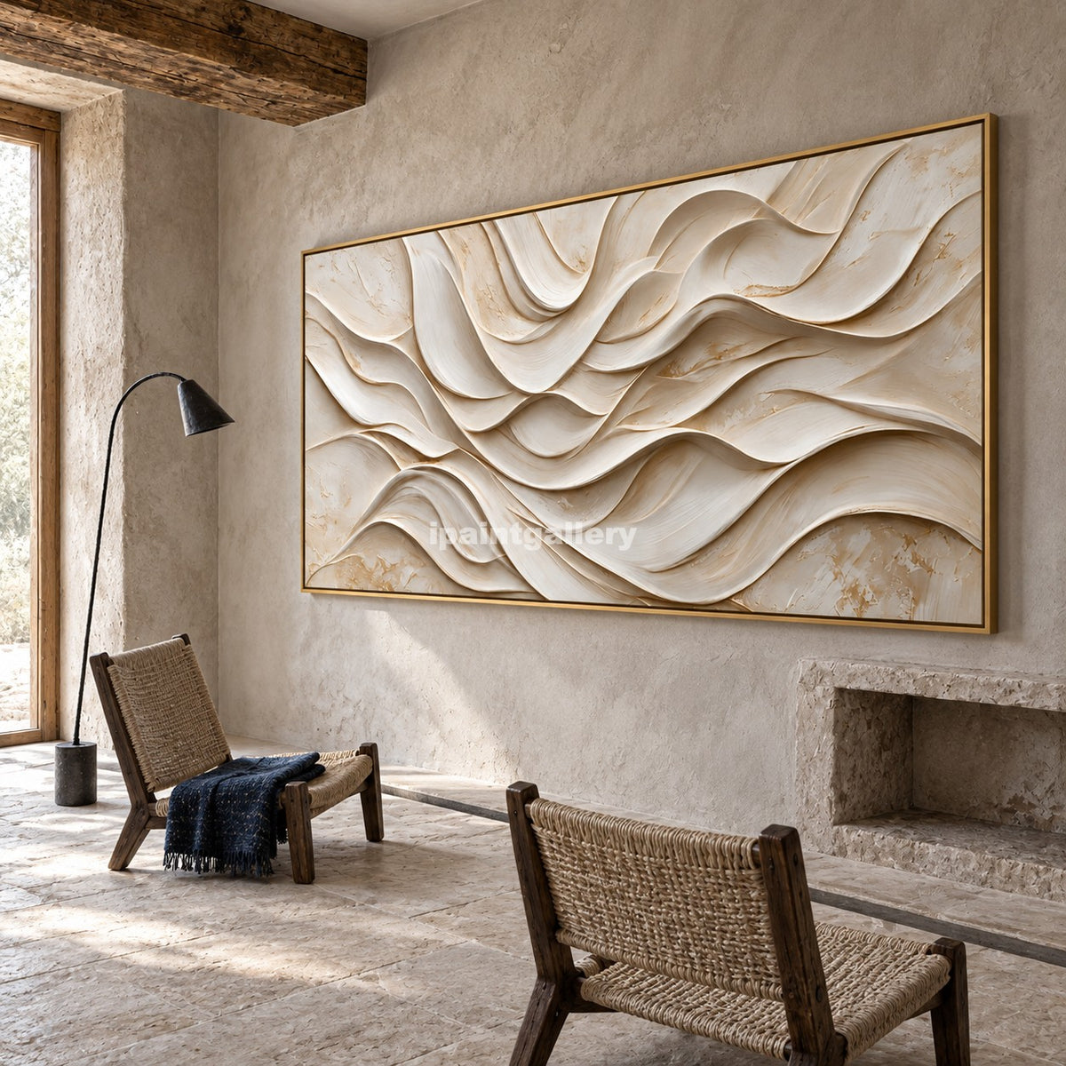 Ivory Cascade – Cream Sculptural Layered Wall Art#LT23