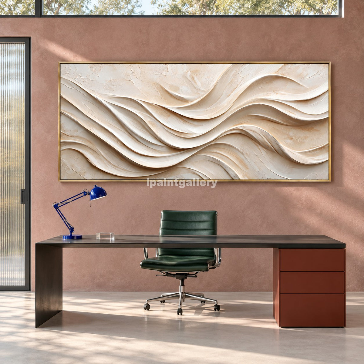 Ivory Crosscurrents – Cream Layered Abstract Wall Art#LT27