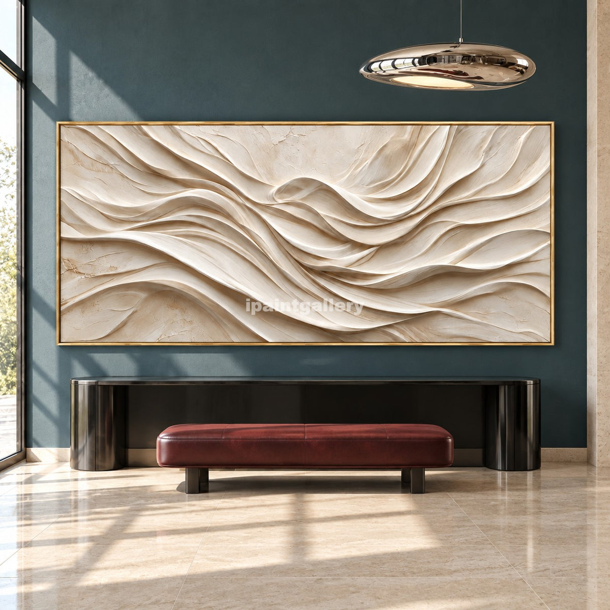 Ivory Vortex – Cream Layered Flow Abstract Wall Art#LT30