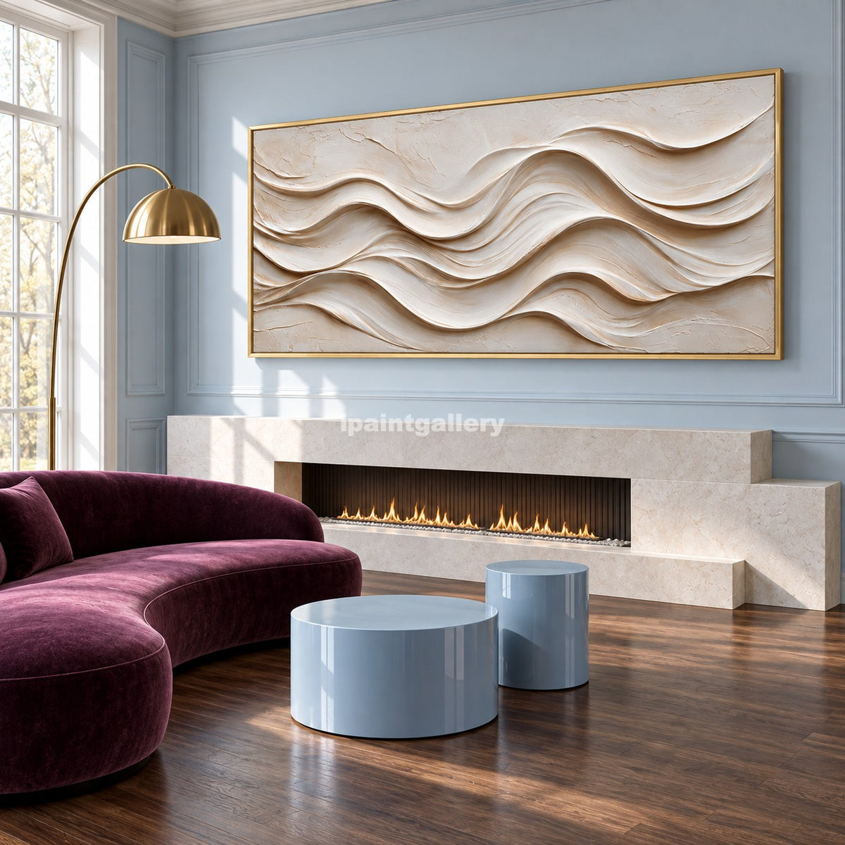 Ivory Swell – Cream Sculptural Wave Abstract Wall Art#LT32