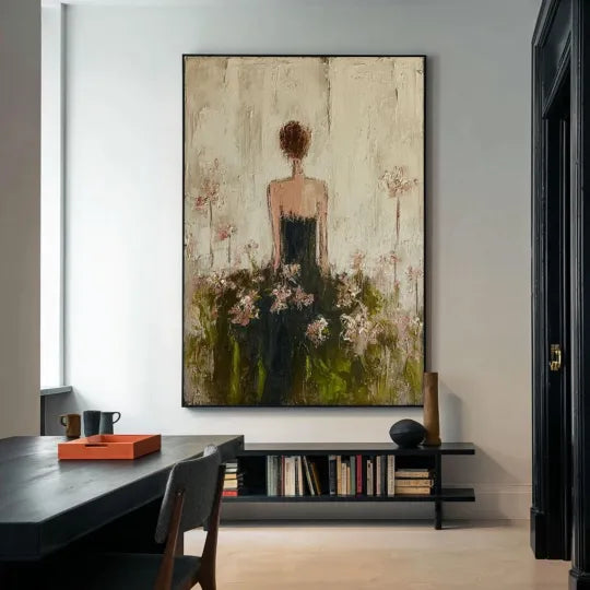 Quiet Bloom – Textured Figurative Floral Oil Painting#ip0921004