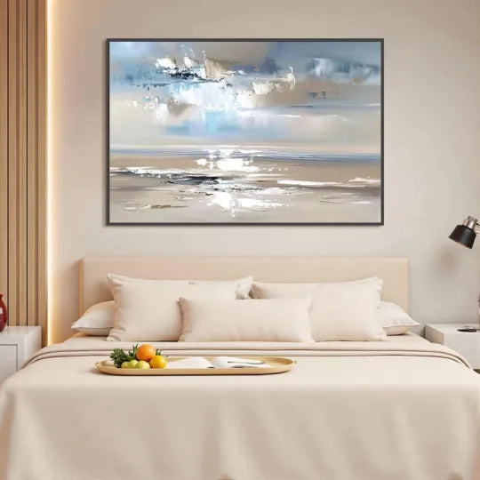 Quiet Tides – Neutral Blue Abstract Coastal Wall Art#ip0921043