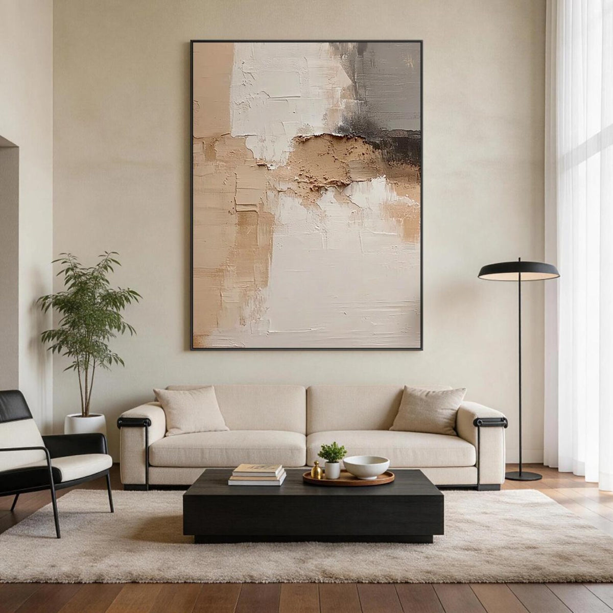 Quiet Layers – Beige Textured Abstract Wall Art#ip0921081
