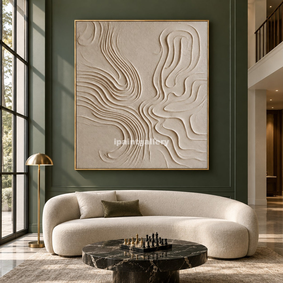 Rooted Flow – Cream Botanical Relief Abstract Wall Art#LT12