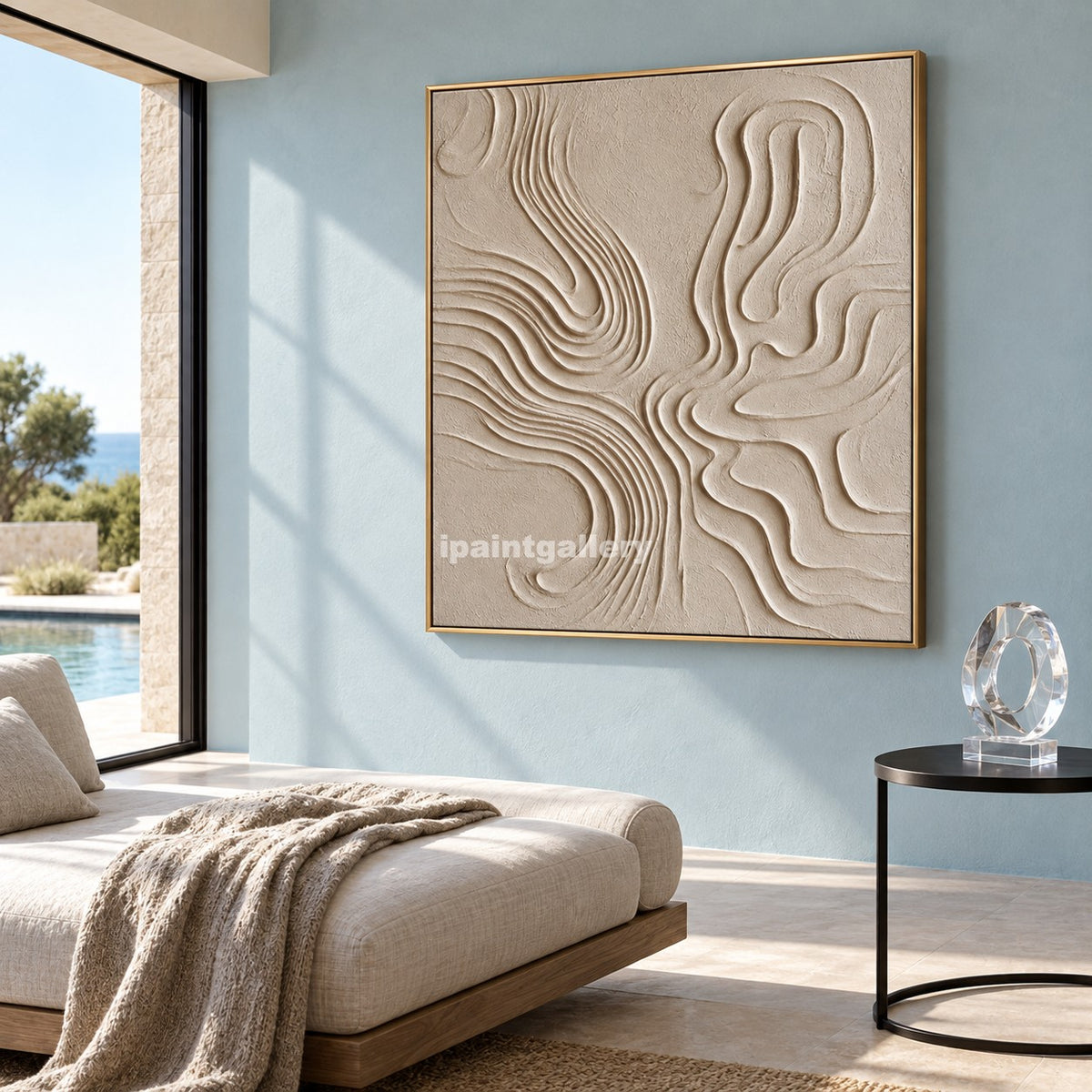 Rooted Flow – Cream Botanical Relief Abstract Wall Art#LT12