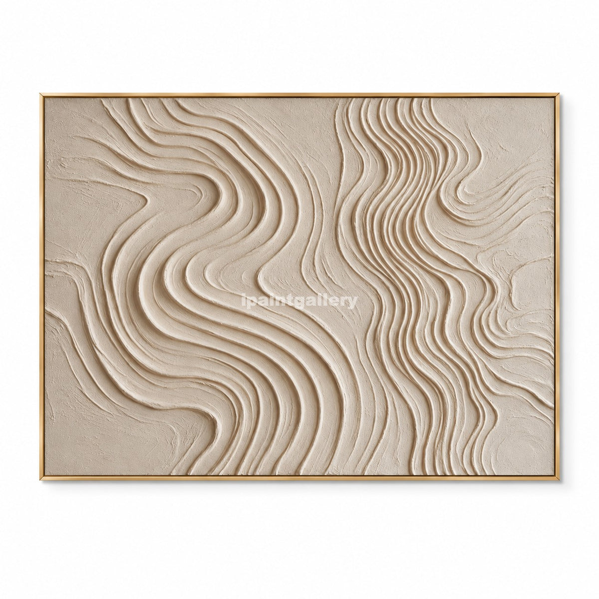 Dune Rhythm – Cream Flowing Line Textured Wall Art#LT13
