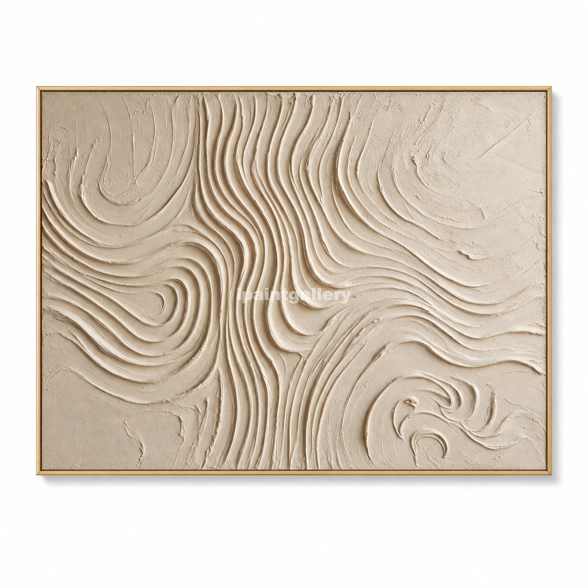 Terrain in Motion – Cream Topographic Textured Wall Art#LT14