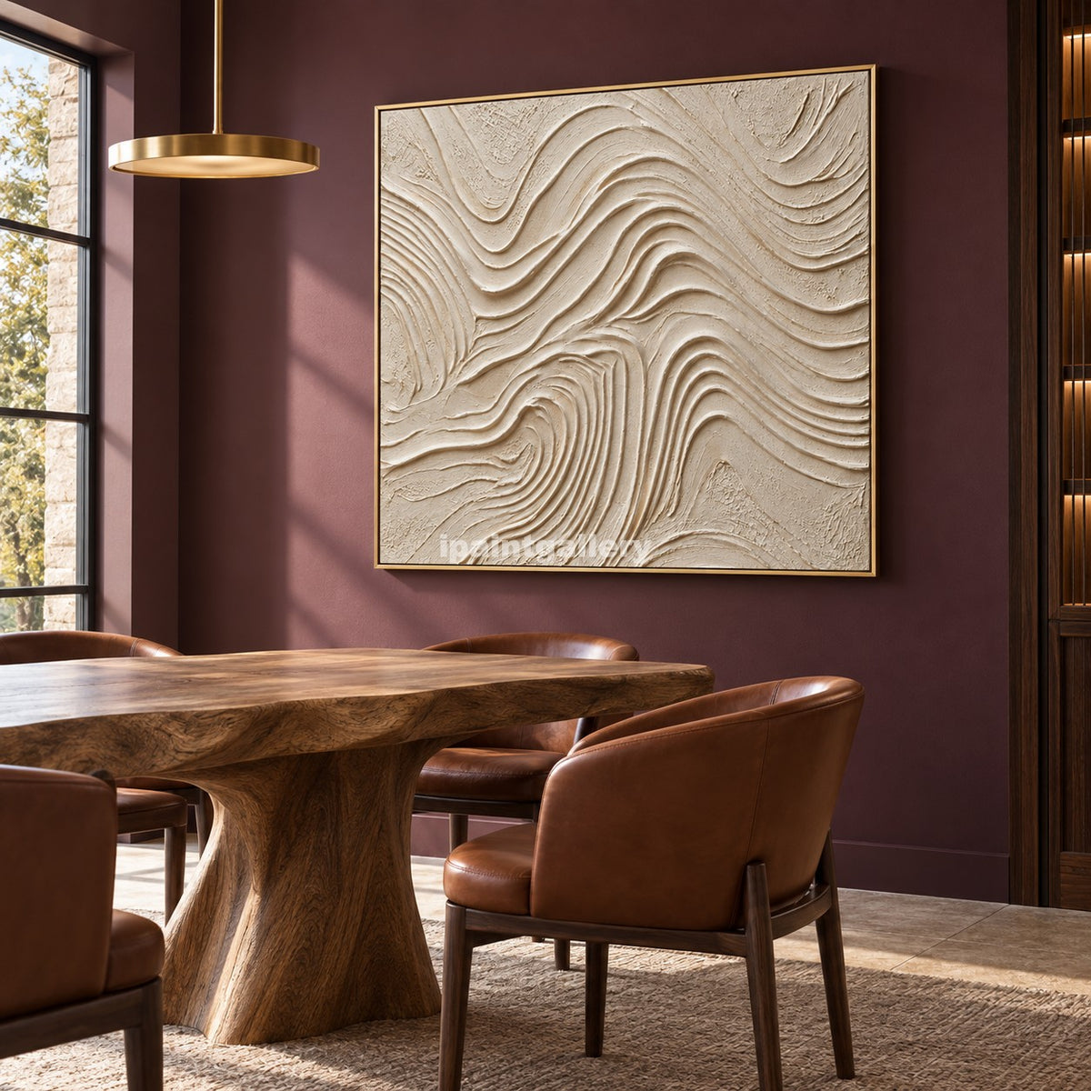 Contour Waves – Ivory Topographic Textured Wall Art#LT15