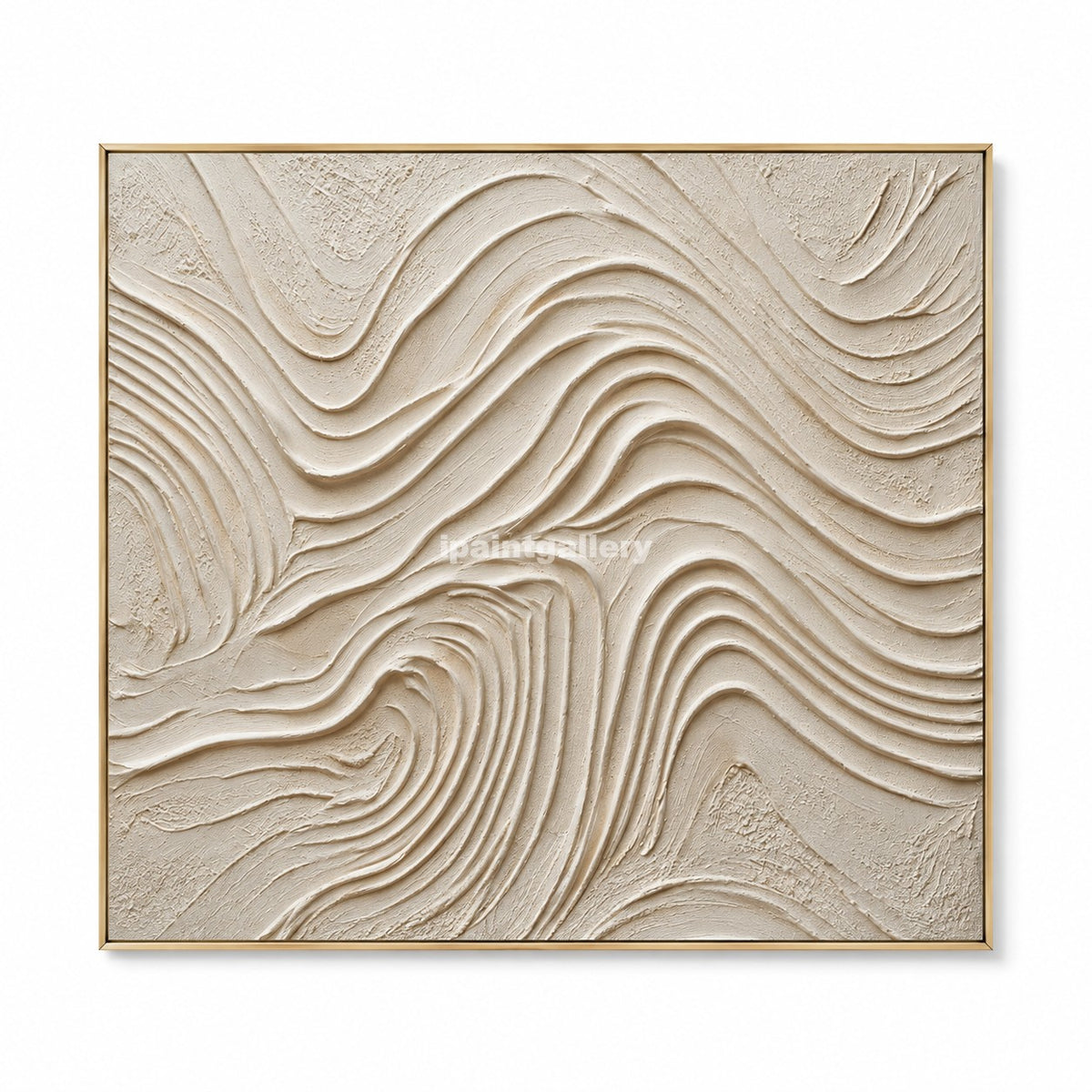 Contour Waves – Ivory Topographic Textured Wall Art#LT15