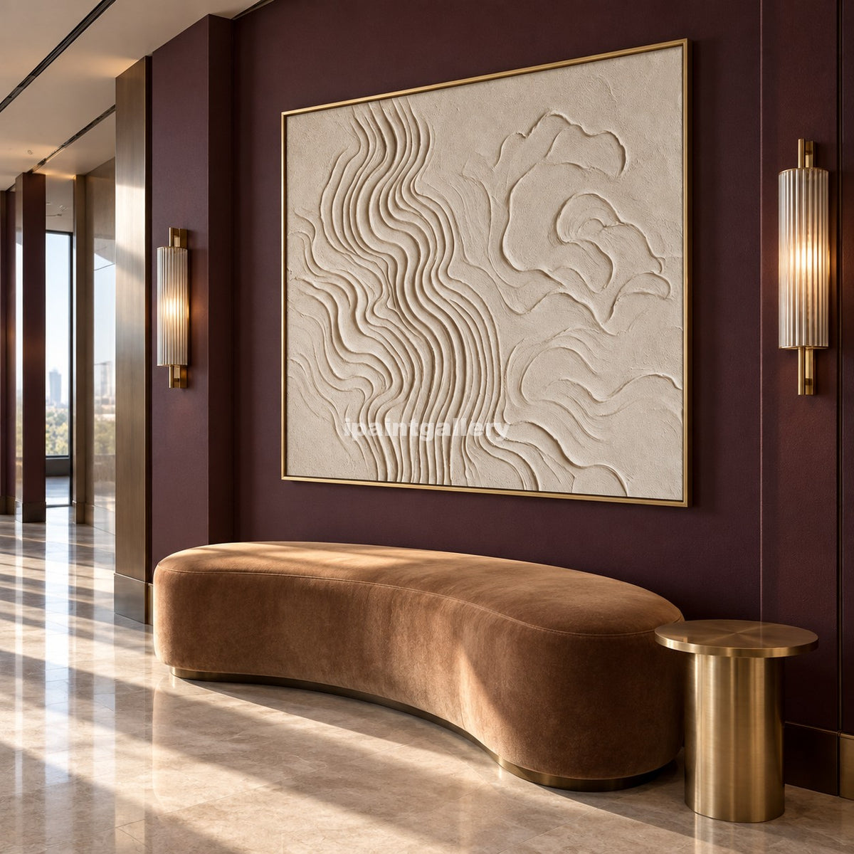 Cloud and Current – Cream Organic Relief Wall Art#LT16