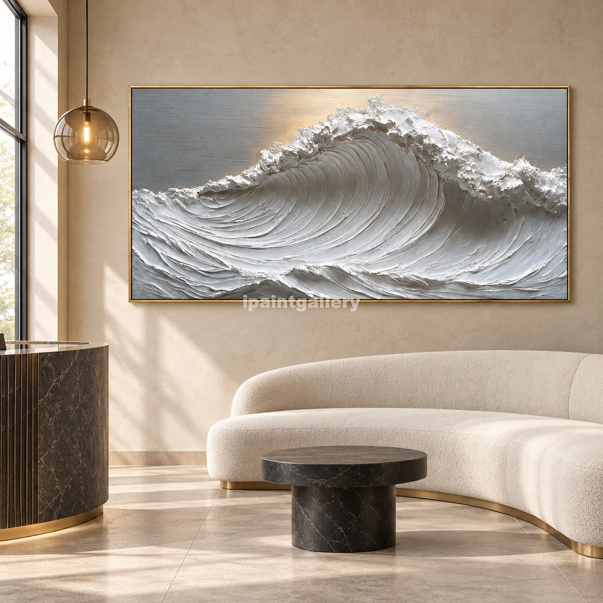 Silver Breaker – White Sculptural Ocean Wave Wall Art#LT17