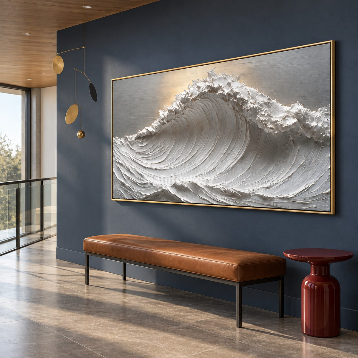 Silver Breaker – White Sculptural Ocean Wave Wall Art#LT17