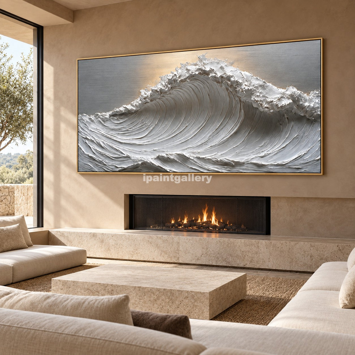 Silver Breaker – White Sculptural Ocean Wave Wall Art#LT17