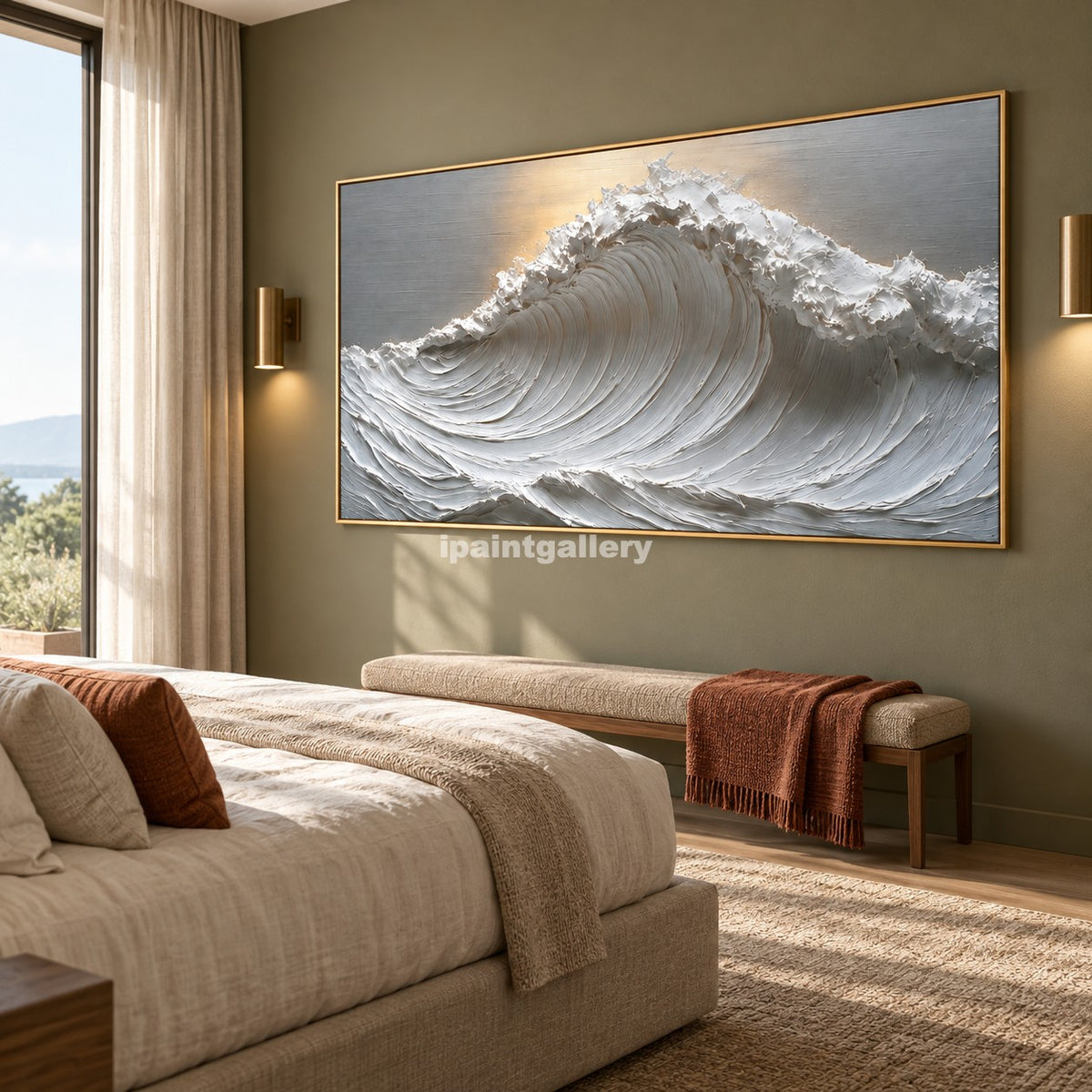 Silver Breaker – White Sculptural Ocean Wave Wall Art#LT17