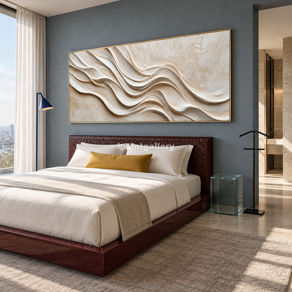 Silken Terrain – Ivory Flowing Layered Wall Art#LT22