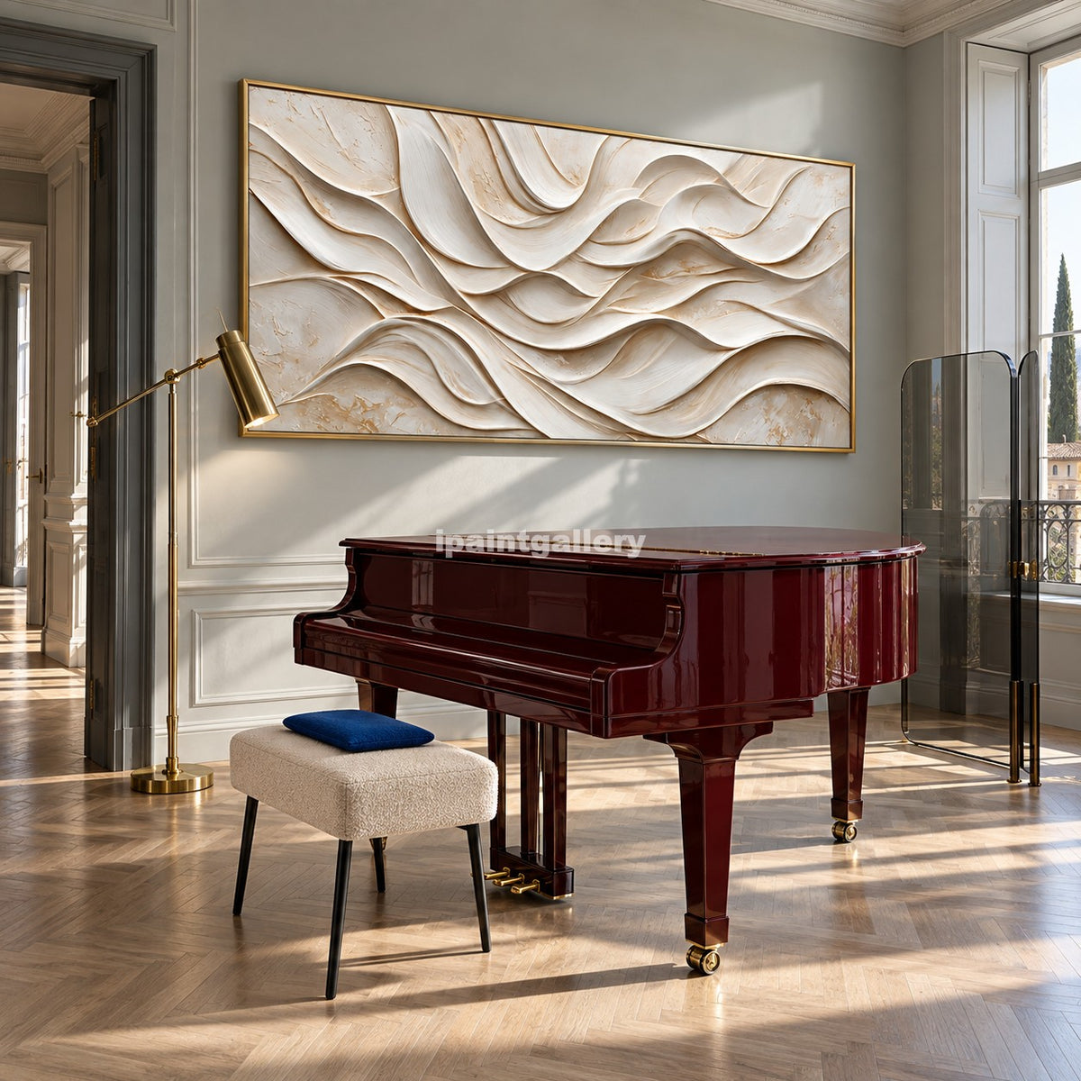 Ivory Cascade – Cream Sculptural Layered Wall Art#LT23