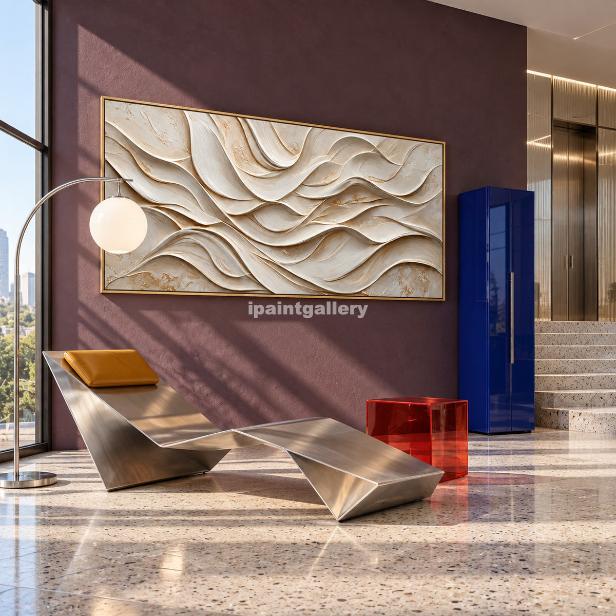 Ivory Cascade – Cream Sculptural Layered Wall Art#LT23