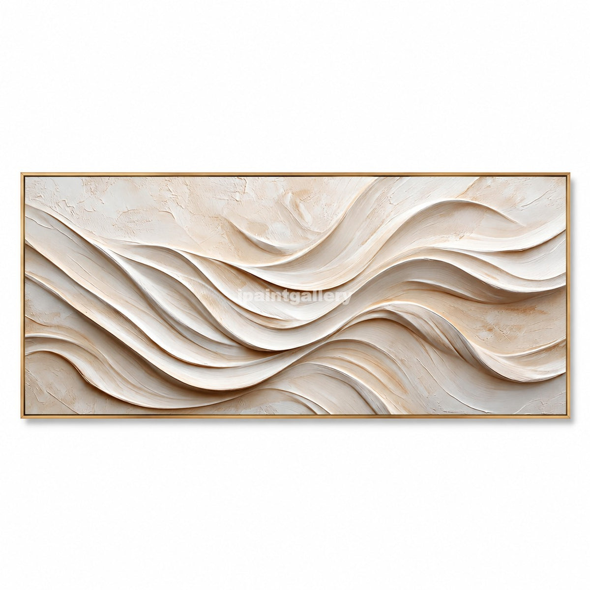 Ivory Crosscurrents – Cream Layered Abstract Wall Art#LT27