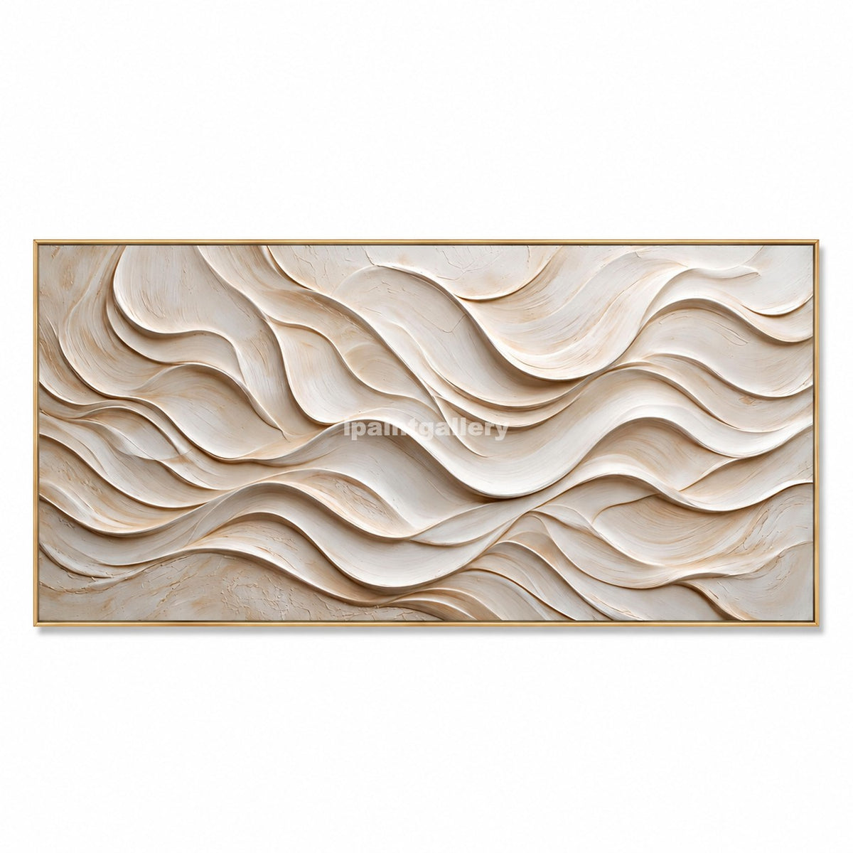 Ivory Rhythm – Cream Layered Wave Wall Art#LT31