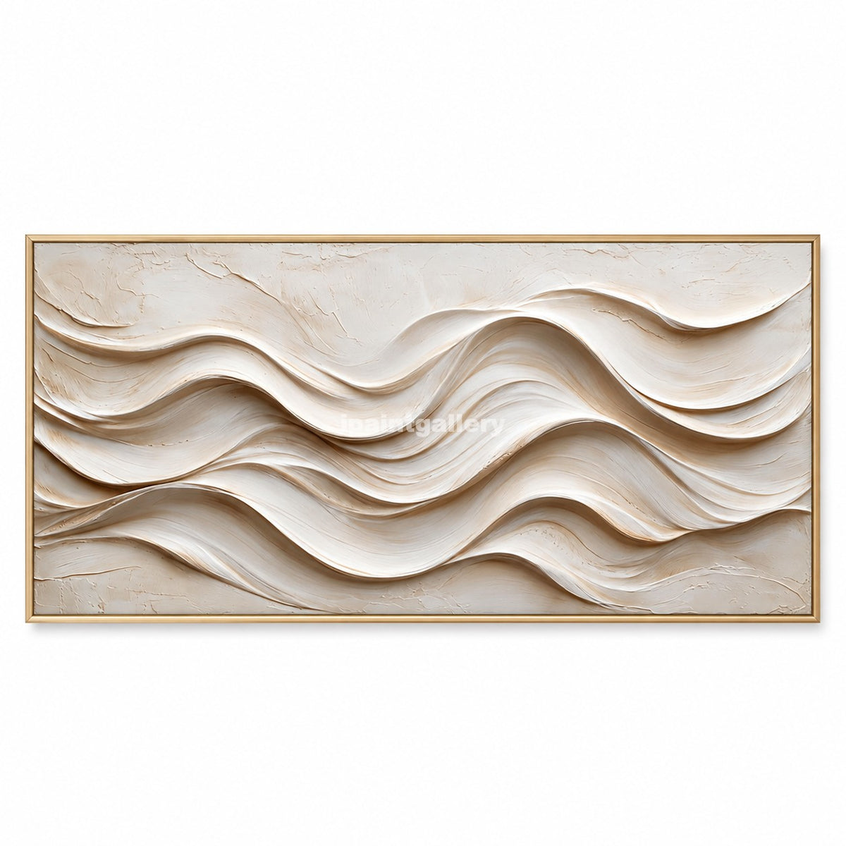 Ivory Swell – Cream Sculptural Wave Abstract Wall Art#LT32