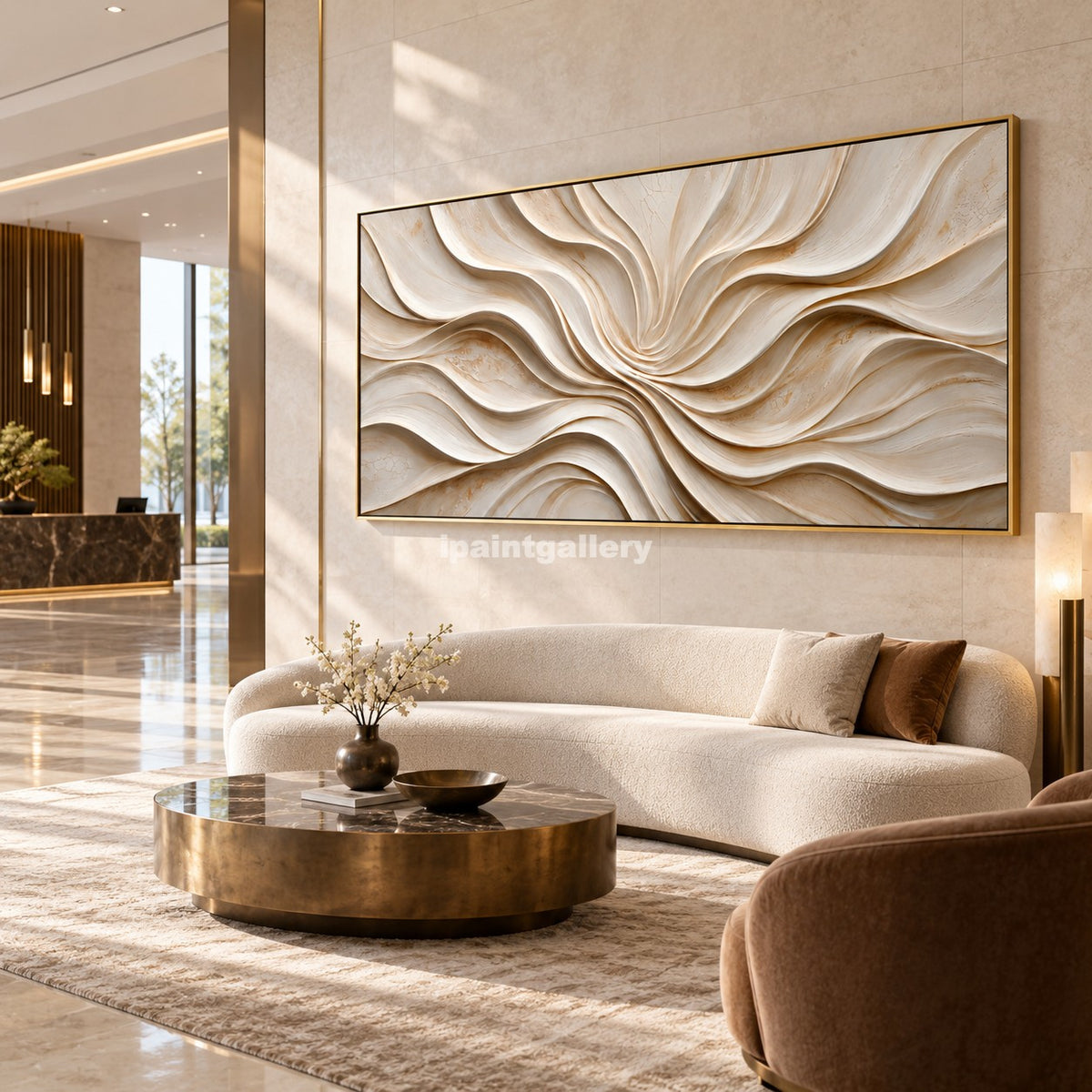 Ivory Bloom – Cream Sculptural Petal Abstract Wall Art#LT34