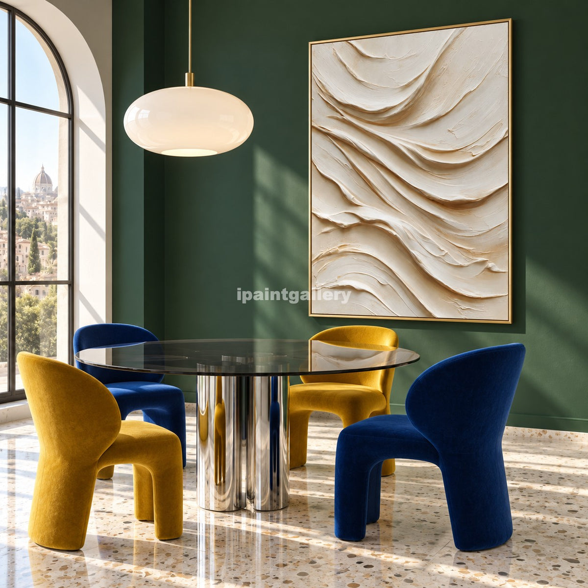 Ivory Cascade – Vertical Cream Textured Wall Art#LT37