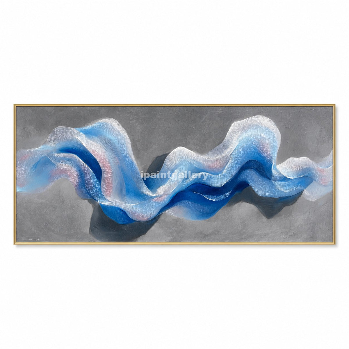 Celestial Drift – Blue and White Sculptural Wave Wall Art#LT6