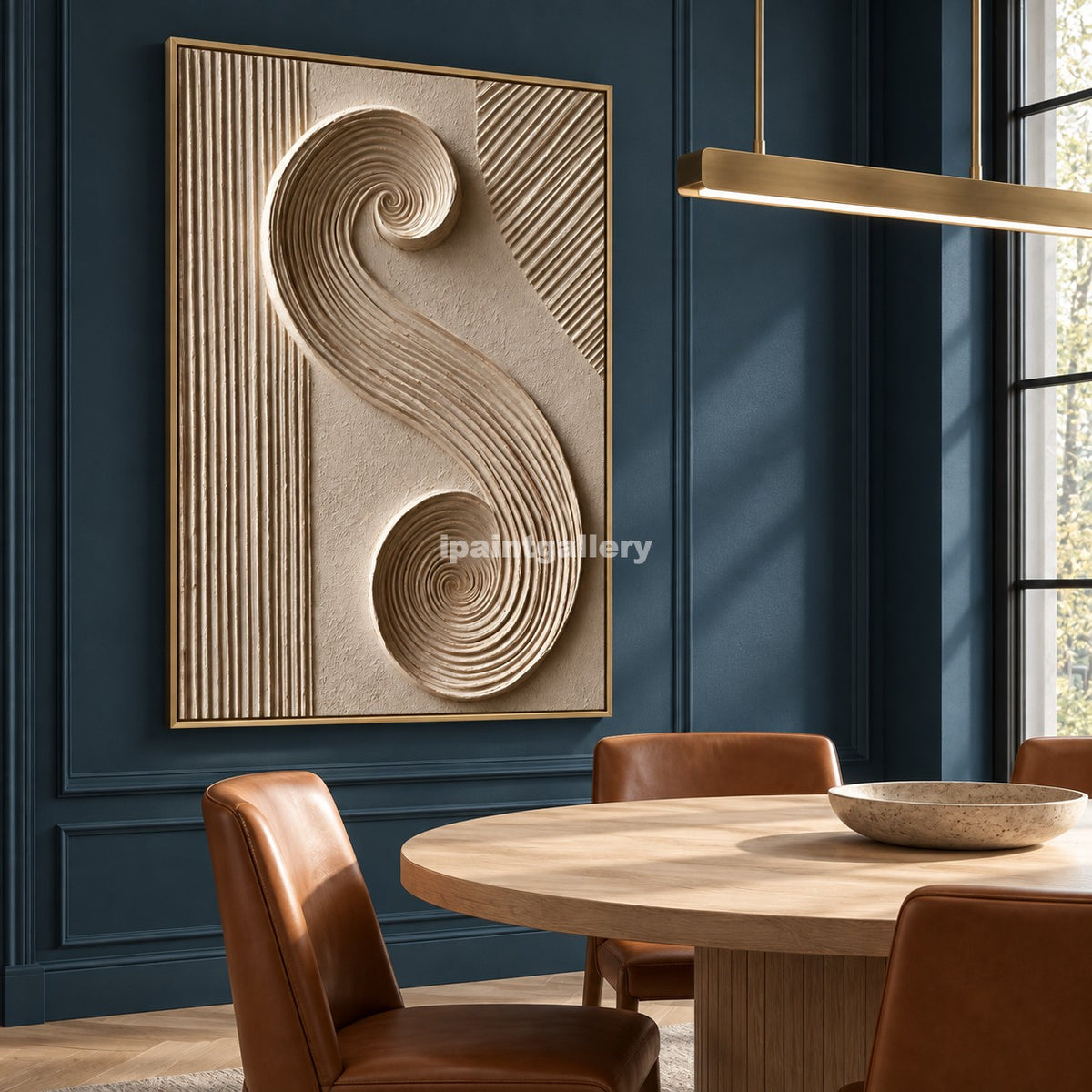 Balanced Spirals – Beige Sculptural Geometric Wall Art#LT8