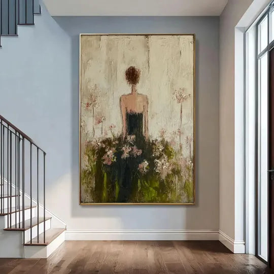 Quiet Bloom – Textured Figurative Floral Oil Painting#ip0921004
