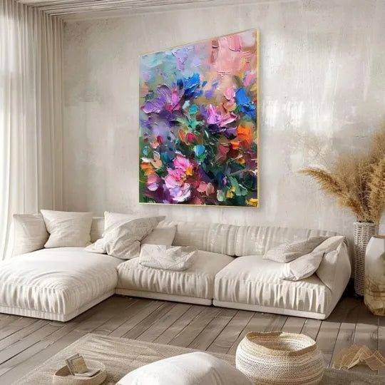 Garden in Motion – Colorful Impasto Floral Wall Art#ip0921037