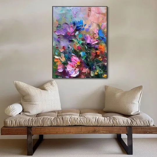 Garden in Motion – Colorful Impasto Floral Wall Art#ip0921037