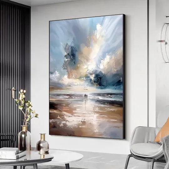 Where Sky Meets Sea – Blue Coastal Landscape Wall Art#ip0921040
