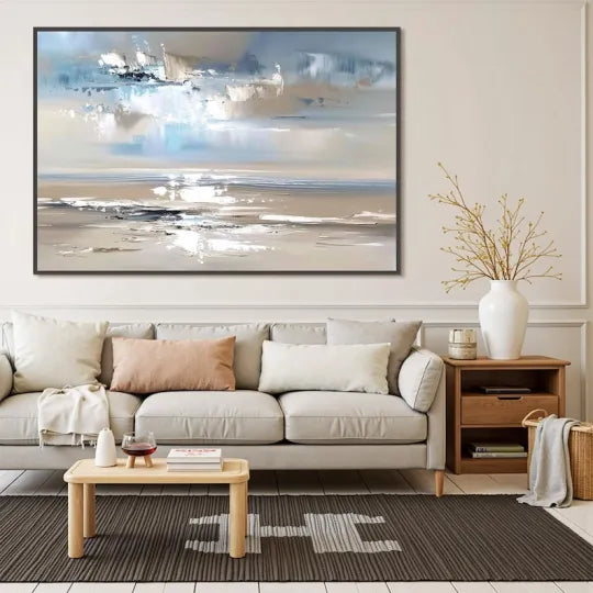 Quiet Tides – Neutral Blue Abstract Coastal Wall Art#ip0921043