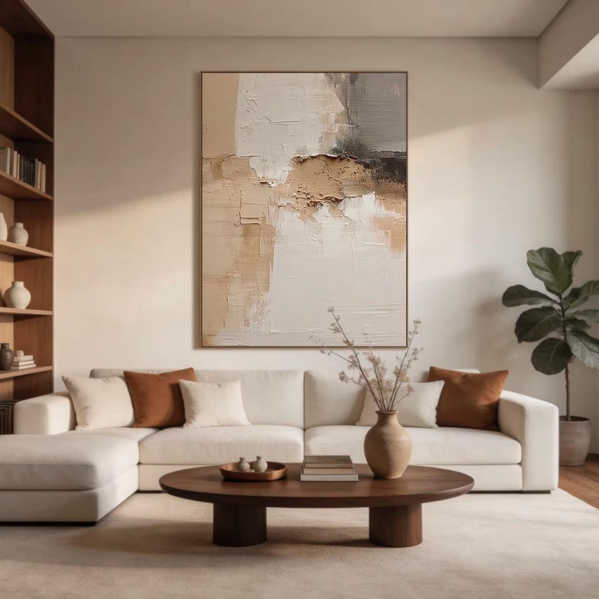 Quiet Layers – Beige Textured Abstract Wall Art#ip0921081