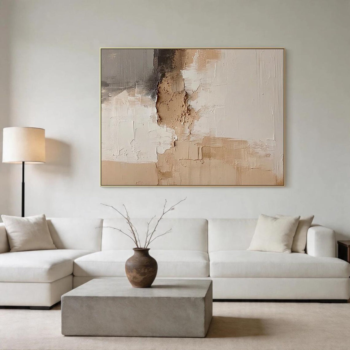 Quiet Layers – Beige Textured Abstract Wall Art#ip0921081
