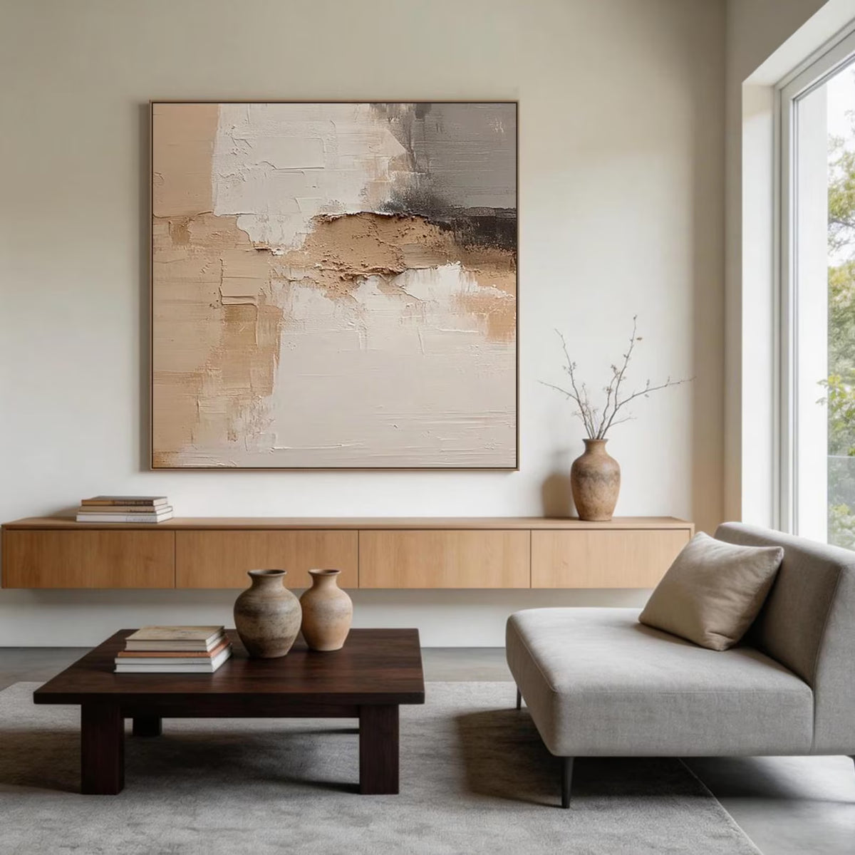 Quiet Layers – Beige Textured Abstract Wall Art#ip0921081